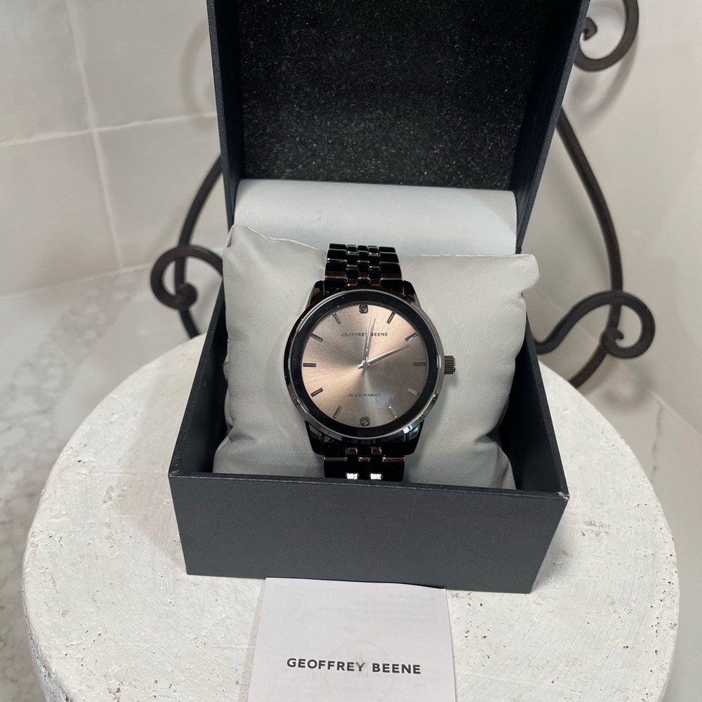 Men’s Geoffrey Beene watch black diamond